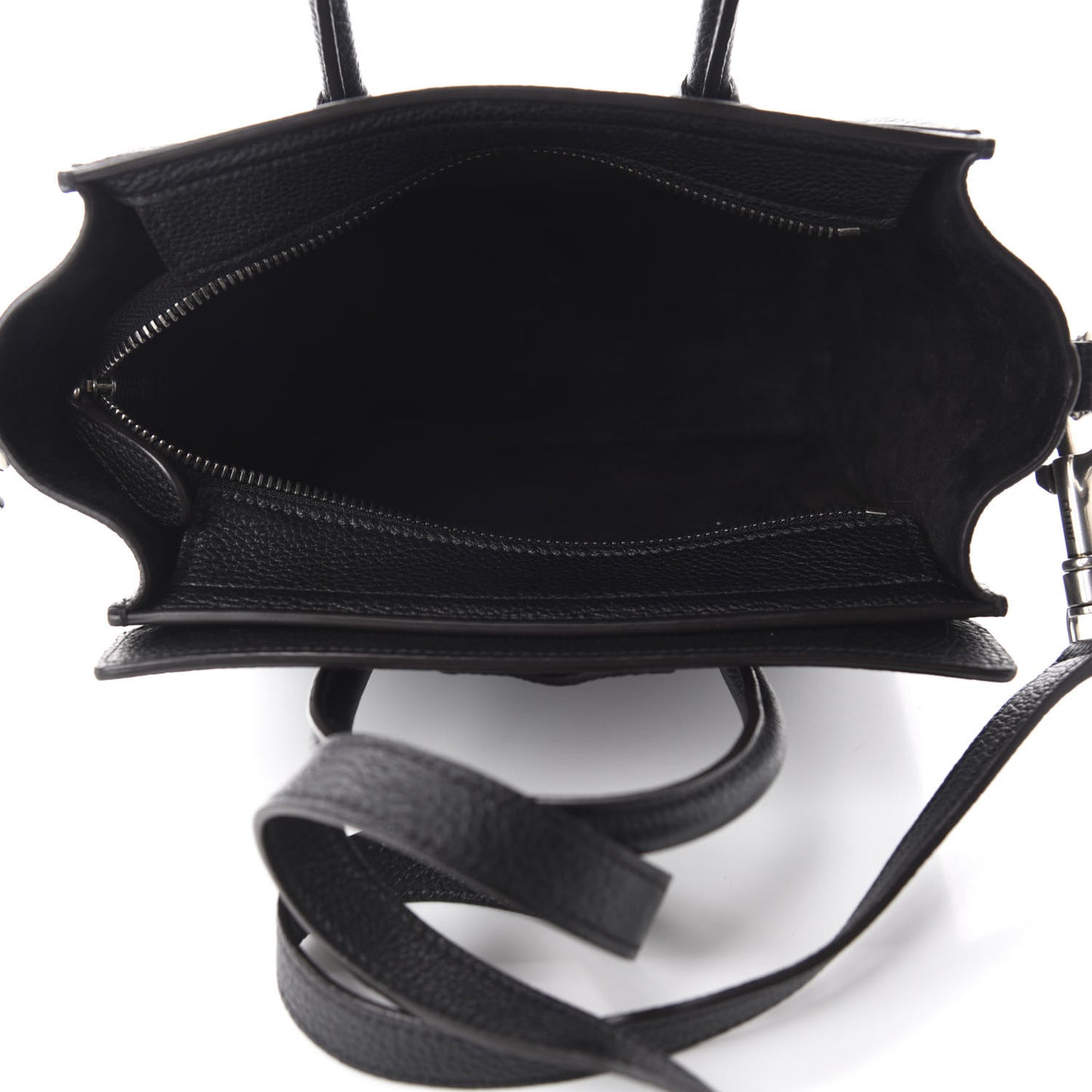 Drummed Calfskin Nano Luggage Black