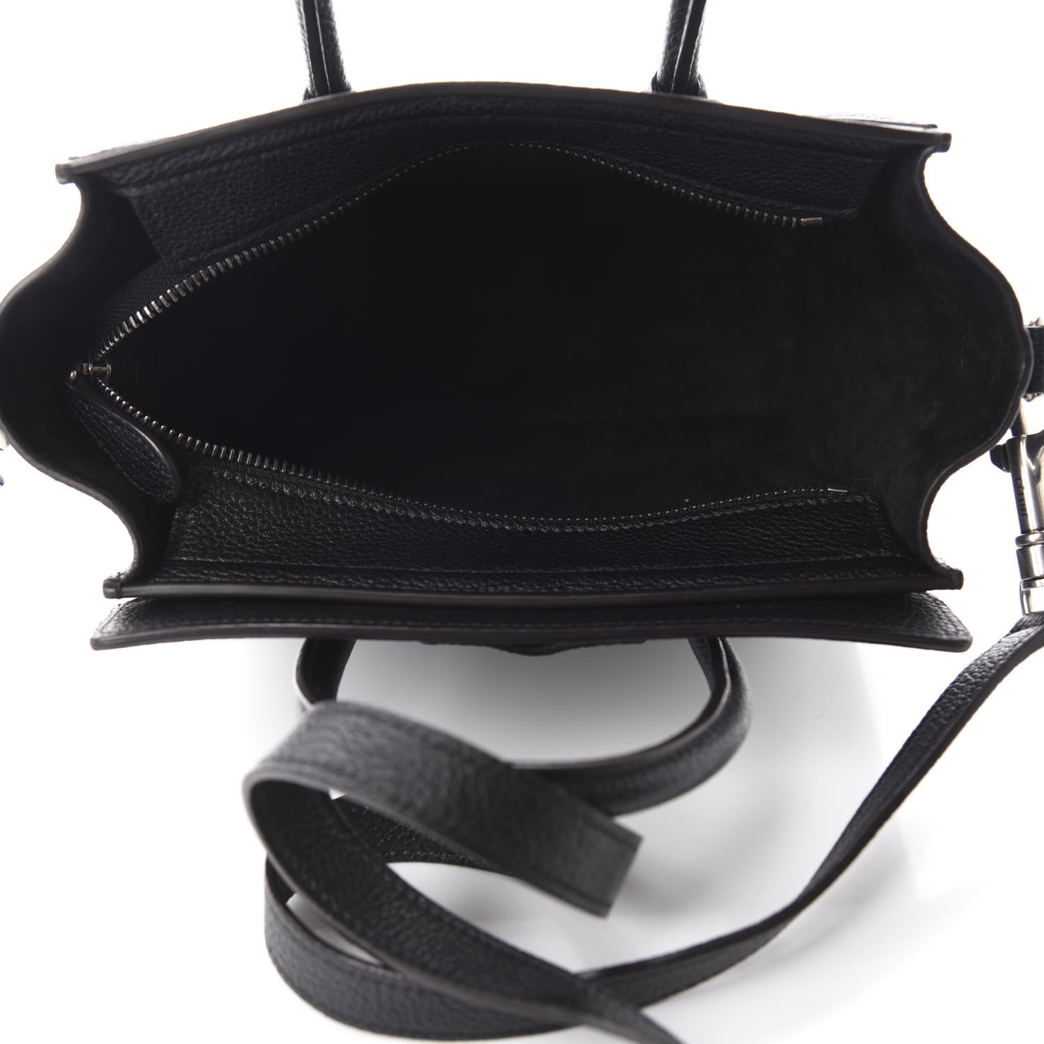 Celine Drummed Calfskin Nano Luggage Black 6 of 10