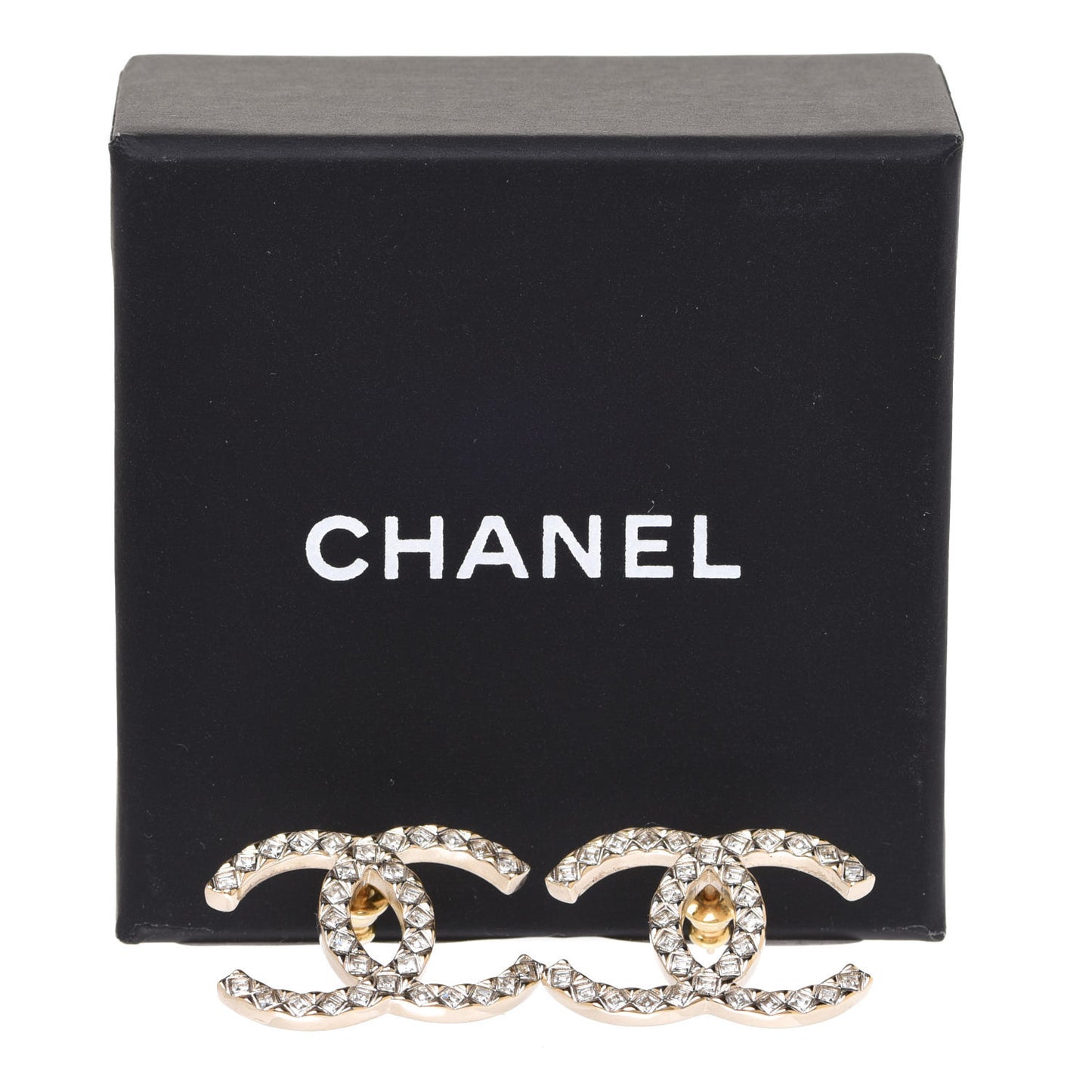 Baguette Crystal High Society CC Earrings Gold