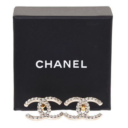 Chanel Baguette Crystal High Society CC Earrings Gold 5 of 5