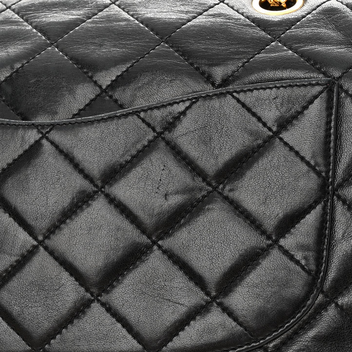 Lambskin Quilted Medium Single Flap Black