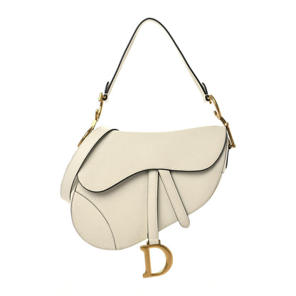 Christian Dior Grained Calfskin Saddle Bag With Strap Latte 1 of 18