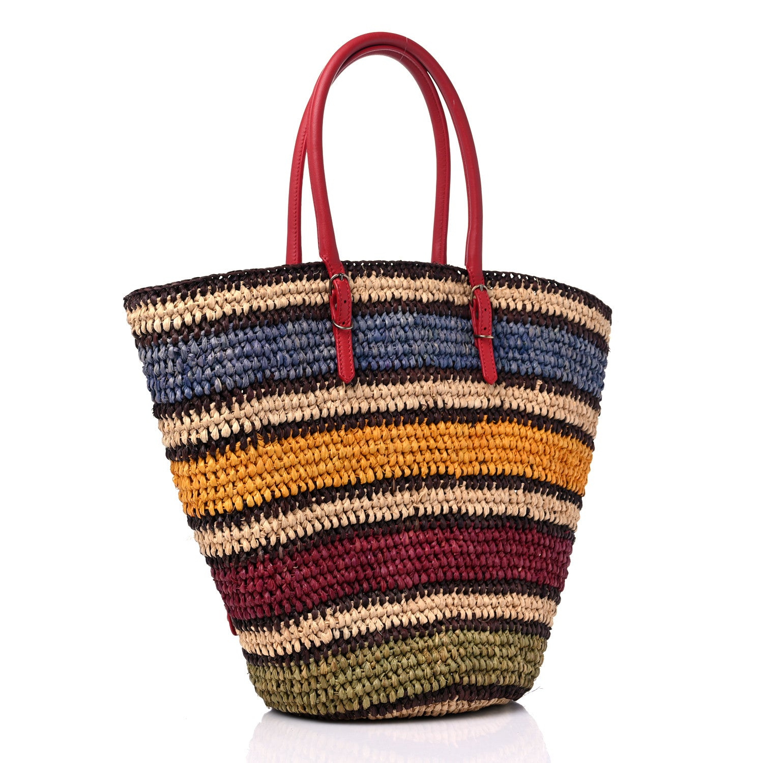 Balenciaga Straw Panier Basket Tote Multicolor 3 of 10