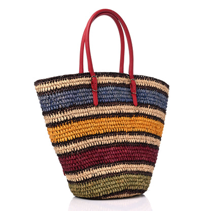 Balenciaga Straw Panier Basket Tote Multicolor 3 of 10