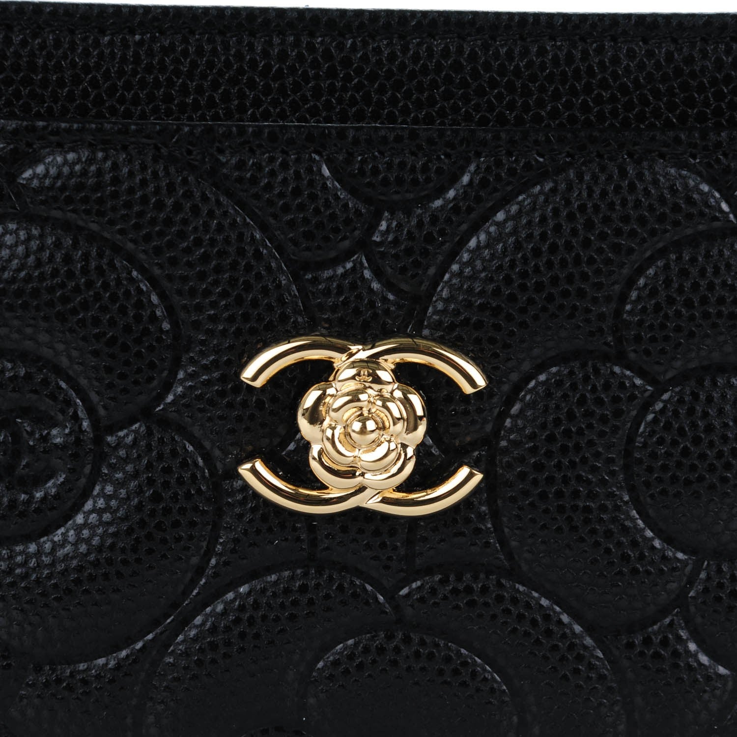 Chanel Caviar Camellia Embossed Card Holder Black 3 of 8