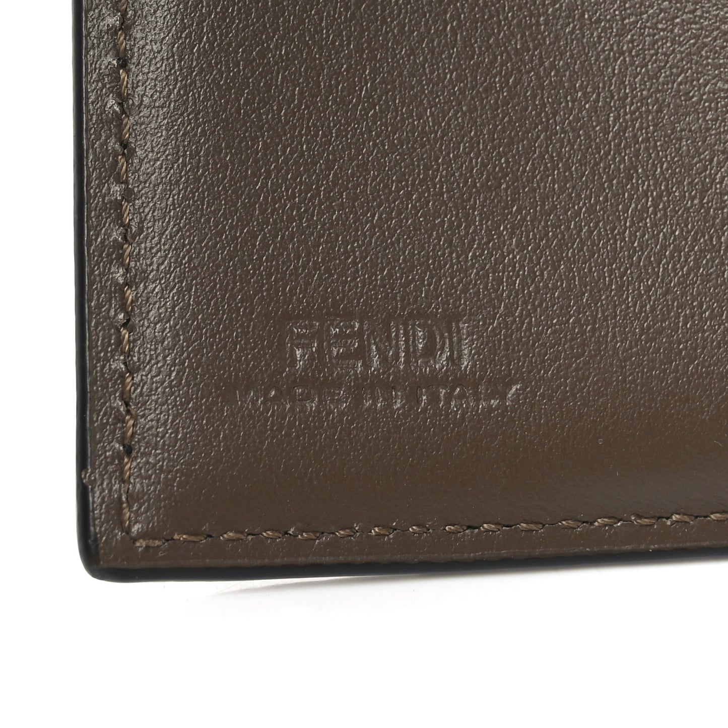 Vitello Soft F is Fendi Bi-Color FF 1974 Embossed Micro Tri-Fold Envelope Wallet Maya Black