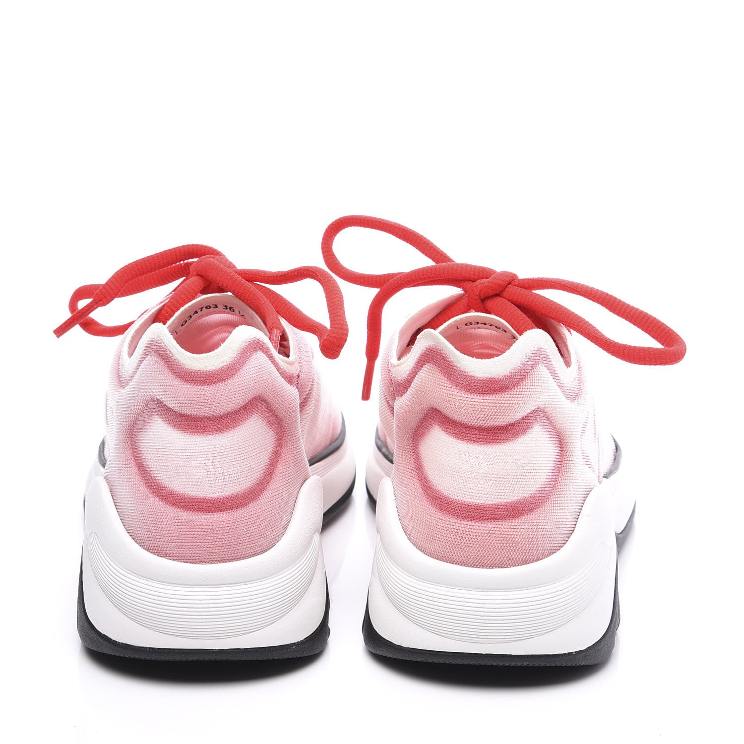 Chanel Lycra Fabric CC Sneakers 36.5 White Red 7 of 10