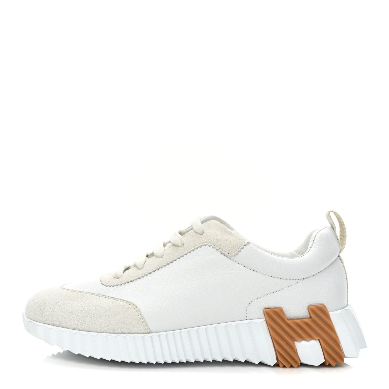 Hermes Calfskin Suede Goatskin Bouncing Sneakers 36.5 White 1 of 9