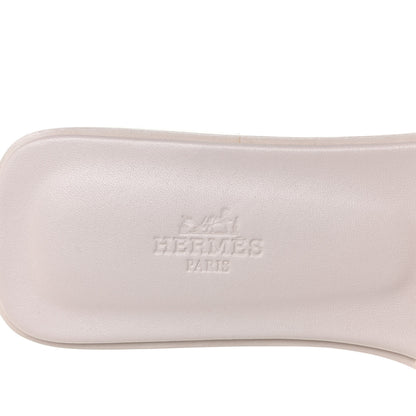 Hermes Box Calfskin Oran Sandals 38 Rose Pale 4 of 5