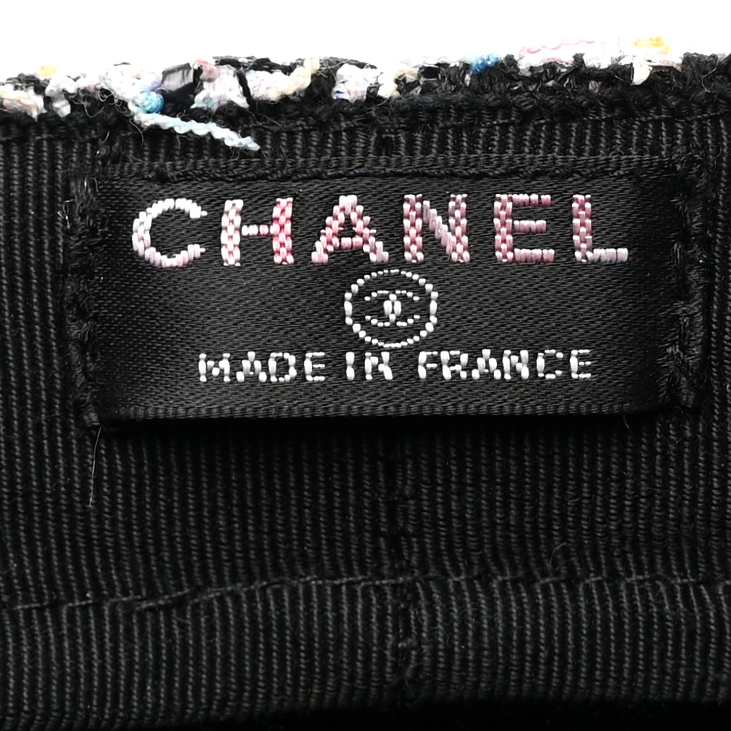 Metallic Tweed Lambskin CC Cap Black White