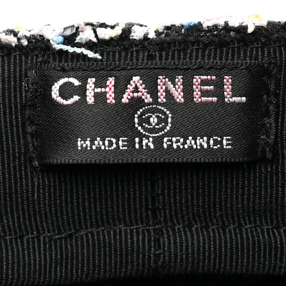 Chanel Metallic Tweed Lambskin CC Cap Black White 8 of 11
