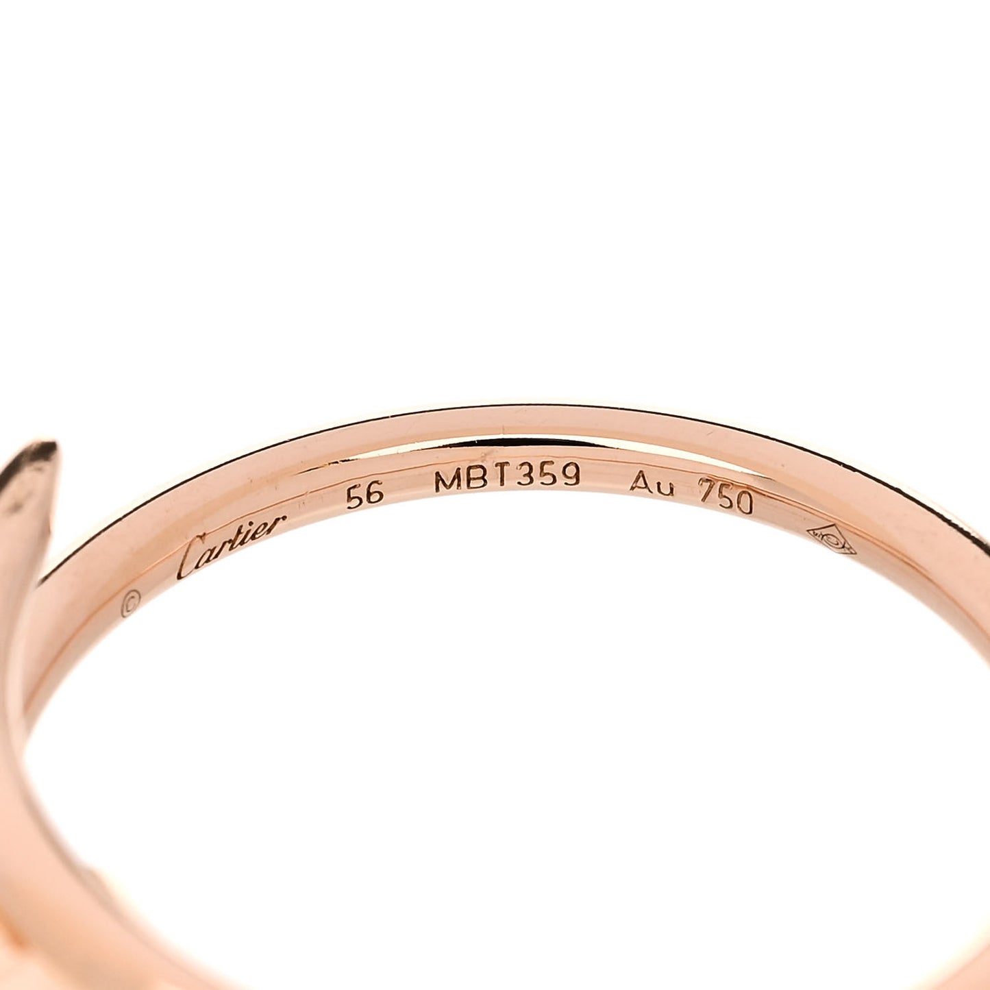 18K Pink Gold Small Juste Un Clou Ring 56 7.5