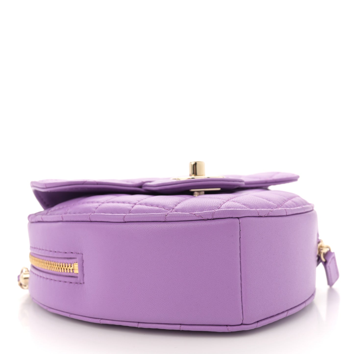 Lambskin Quilted CC In Love Heart Bag Purple