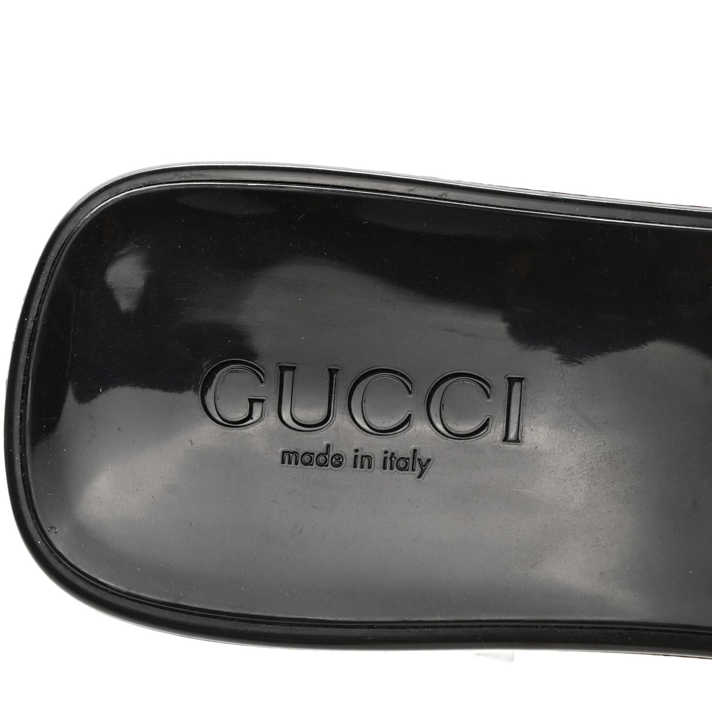 Rubber Gucci Logo Womens Platform 20/60mm Slide Sandals 39 Black