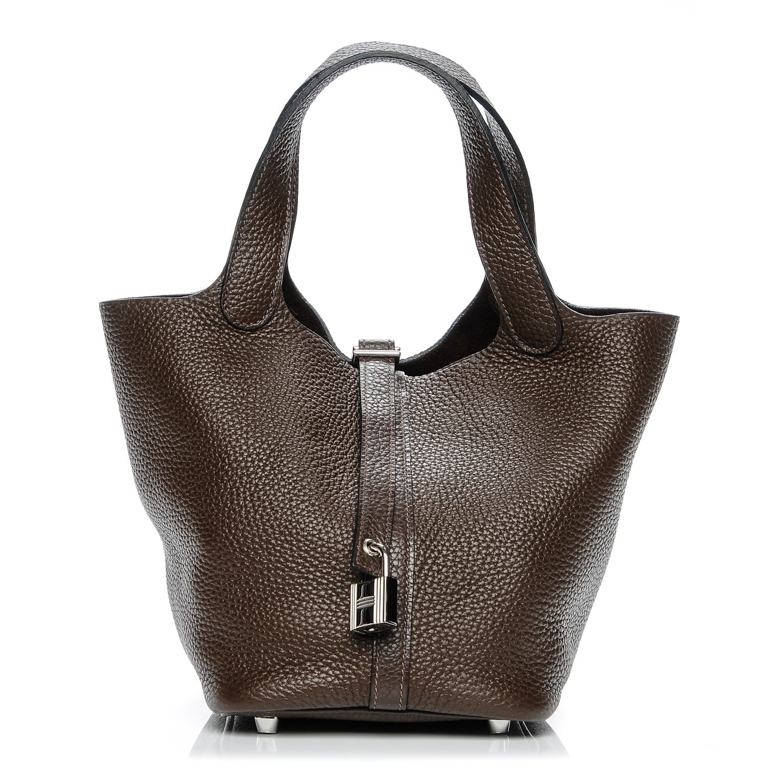 Hermes Taurillon Clemence Picotin Lock 18 PM Chocolate 196393