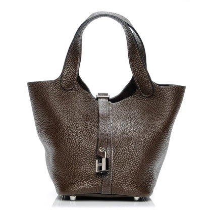 Hermes Taurillon Clemence Picotin Lock 18 PM Chocolate 1 of 7