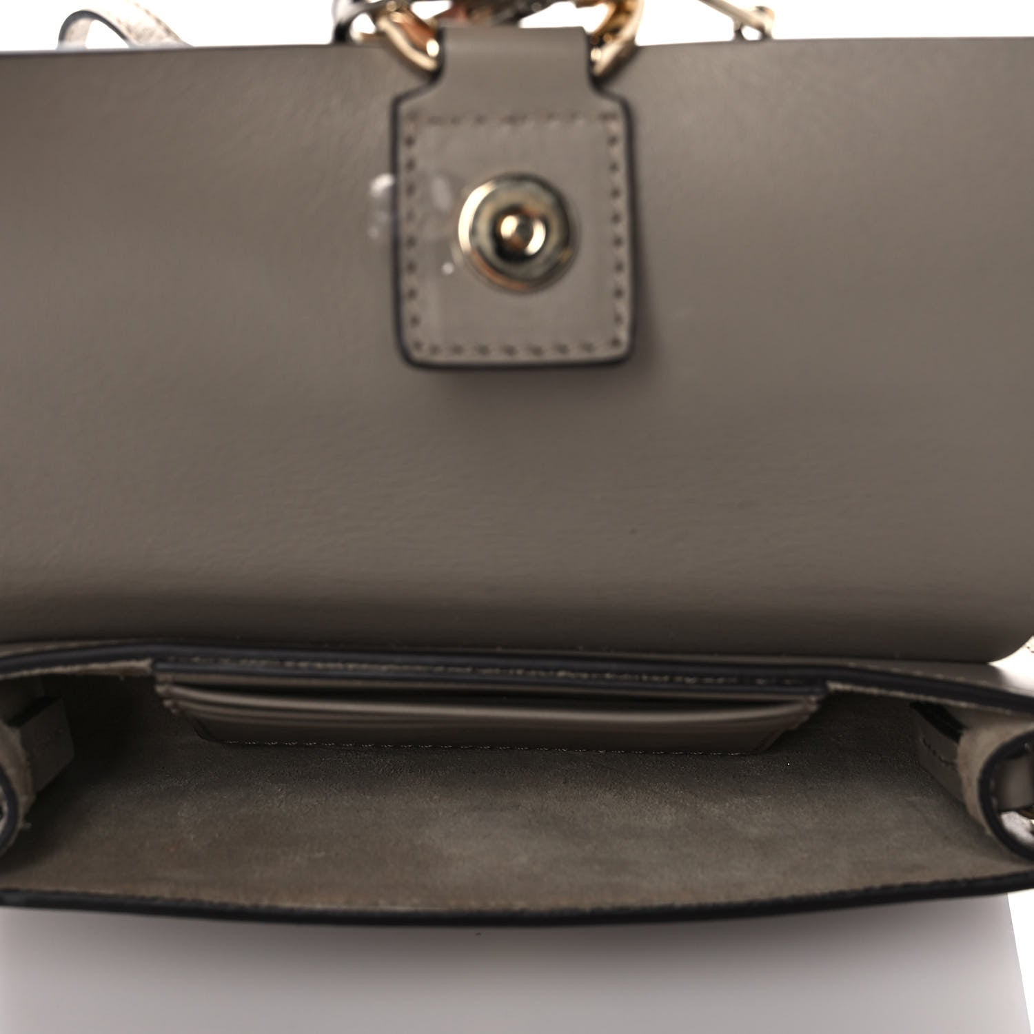 Chloe Suede Calfskin Mini Faye Shoulder Bag Motty Grey 5 of 11