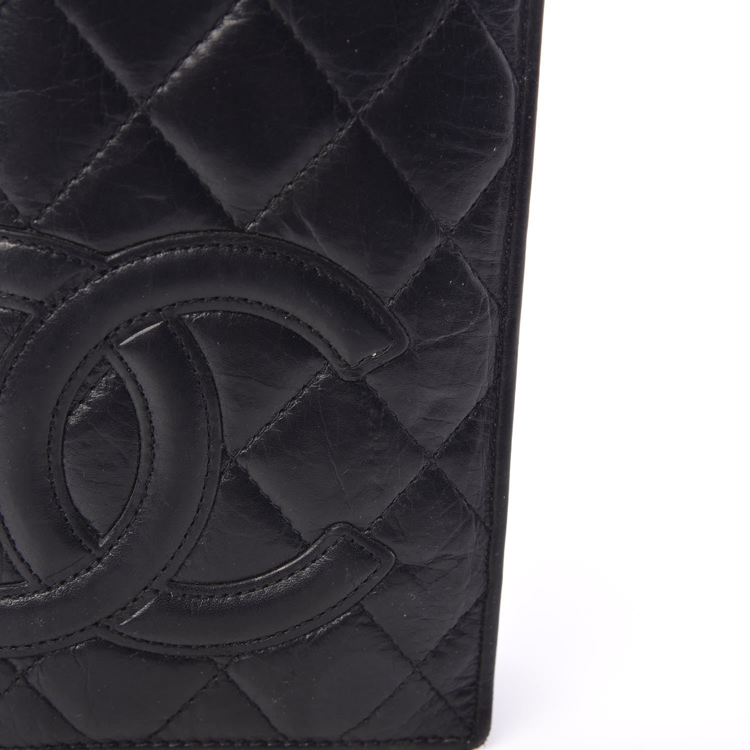 Chanel Aged Calfskin Quilted Cambon Yen Wallet Black 9 of 15