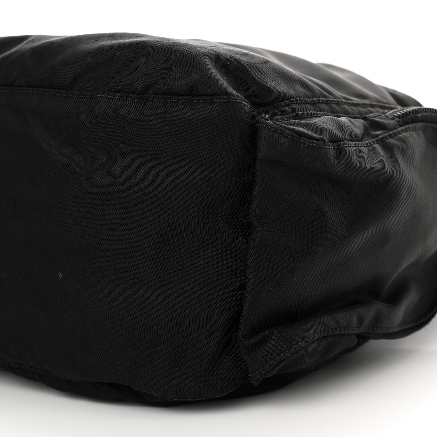 Prada Re-Nylon Vela Saffiano Pocket Double Zip Shoulder Bag Black 9 of 14