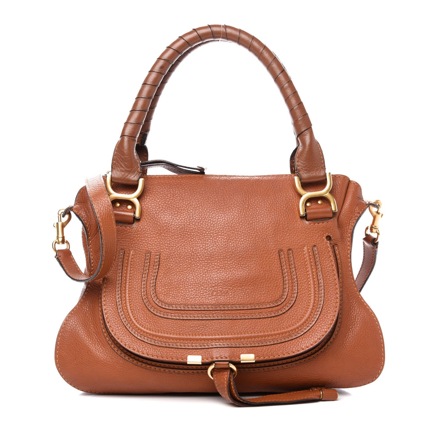 Calfskin Medium Marcie Satchel Tan