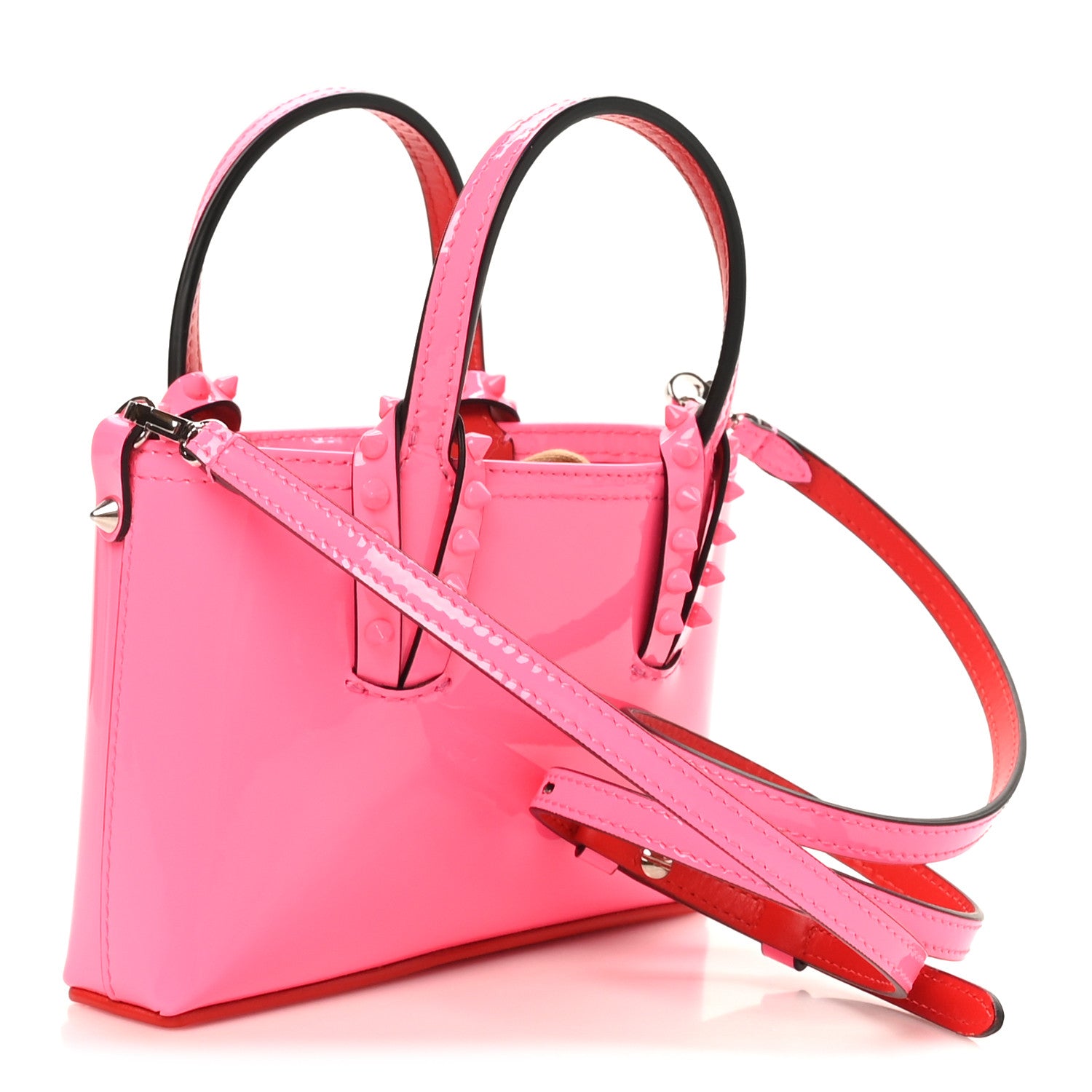 Christian Louboutin Patent Calfskin Spikes Mini East West Cabata Tote Poupidou 3 of 10