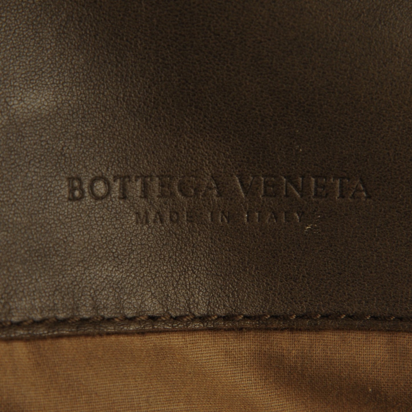 Intrecciato Light Calf Shopper Tote Khaki Brown