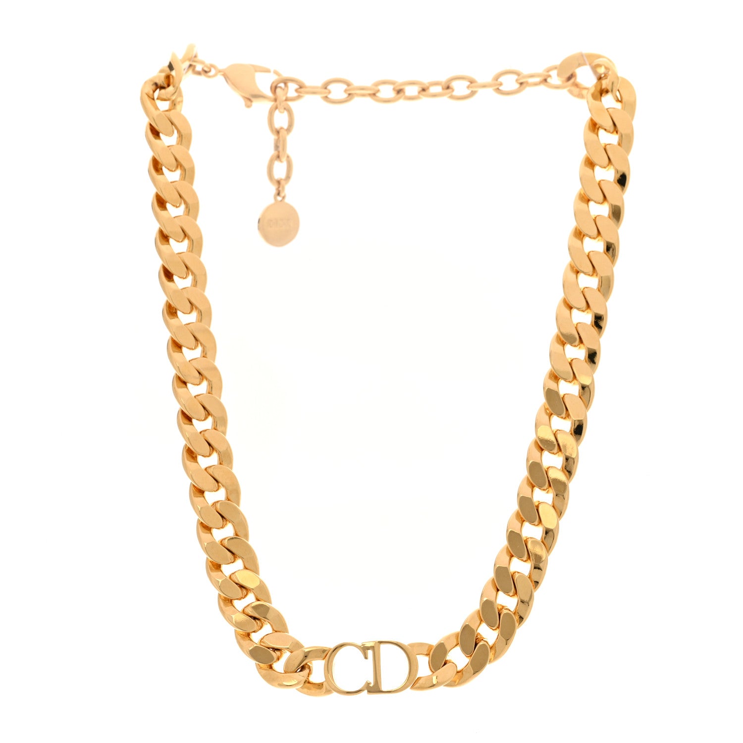 Christian Dior Metal Danseuse Etoile Chain Choker Necklace Gold 3 of 5