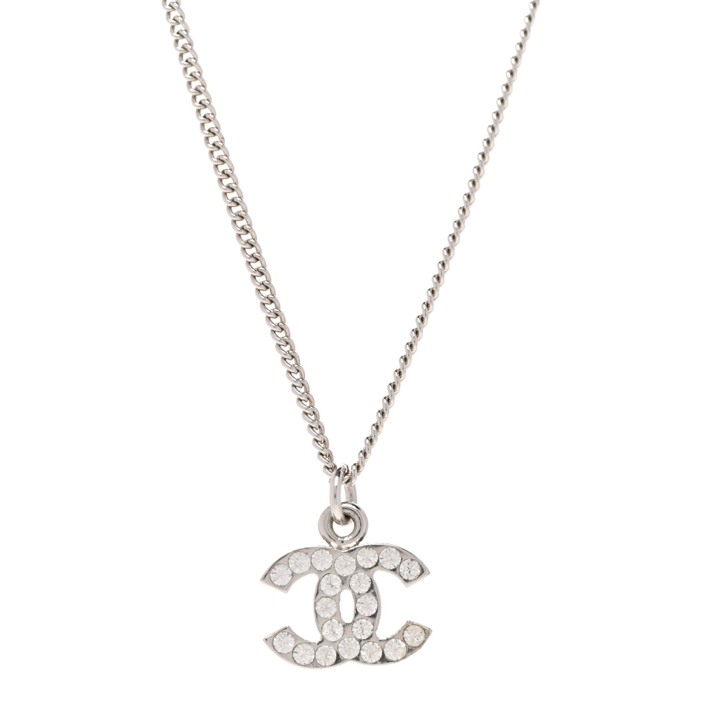 Crystal Timeless CC Necklace Silver
