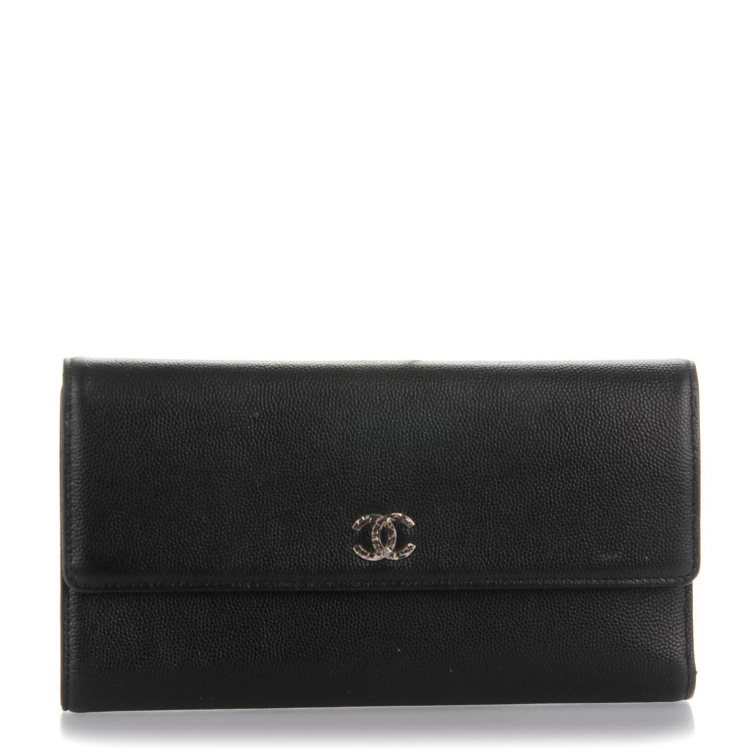 Chanel Caviar Sevruga Long Flap Wallet Black 1 of 8
