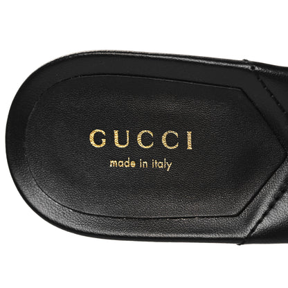 Gucci Nappa Matelasse Monochrome GG Marmont 75mm Slide Sandals 38 Black 8 of 9