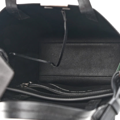 Off-White Saffiano Striped Diag Binder Crossbody Black White 4 of 7