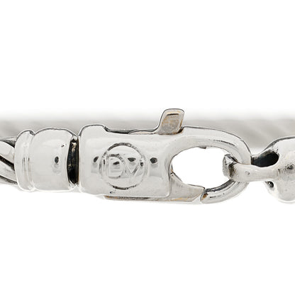 David Yurman Sterling Silver 18K Yellow Gold Diamond 3mm Cable Classics Two Station Bracelet 4 of 4