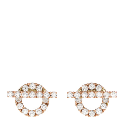 Hermes 18K Rose Gold Diamond Finesse Earrings 1 of 5