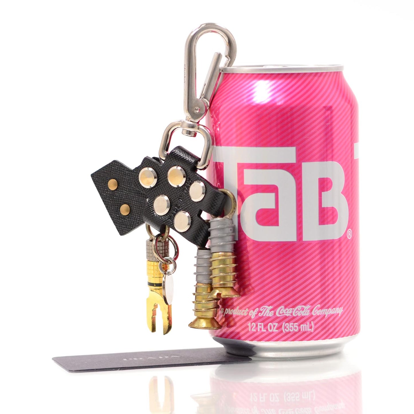 Saffiano Robot Trick Keychain