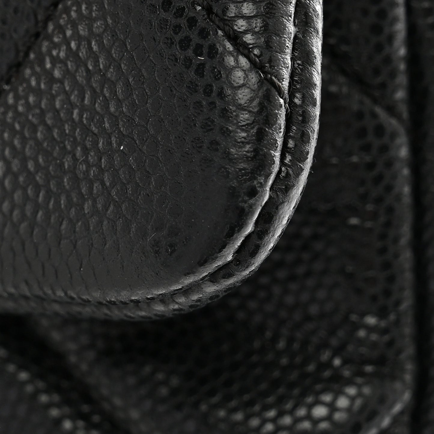 Caviar Quilted Mini Twist Your Buttons Flap Black