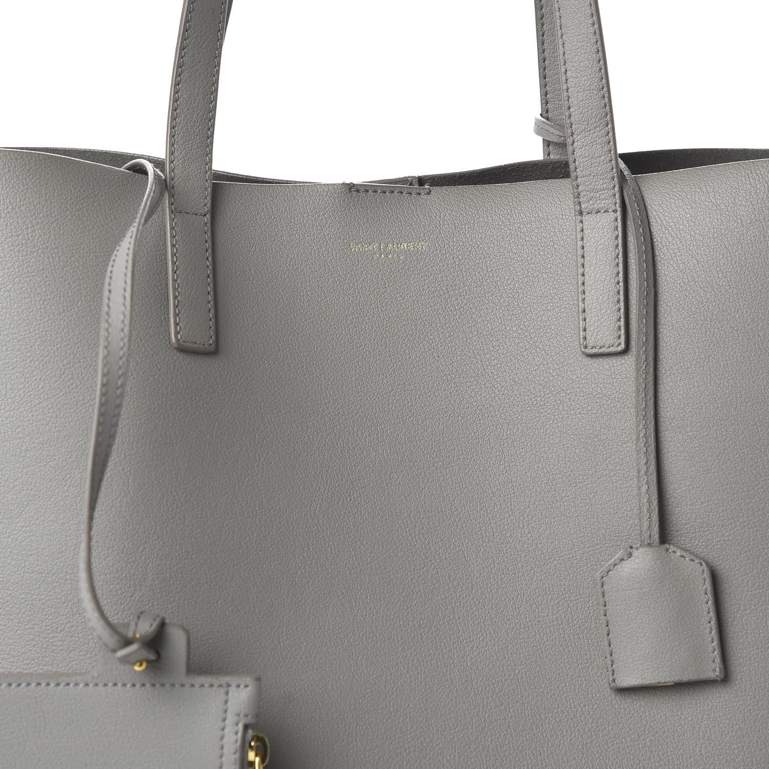 Saint Laurent Calfskin Medium Shopping Tote Oyster Grey 9 of 9