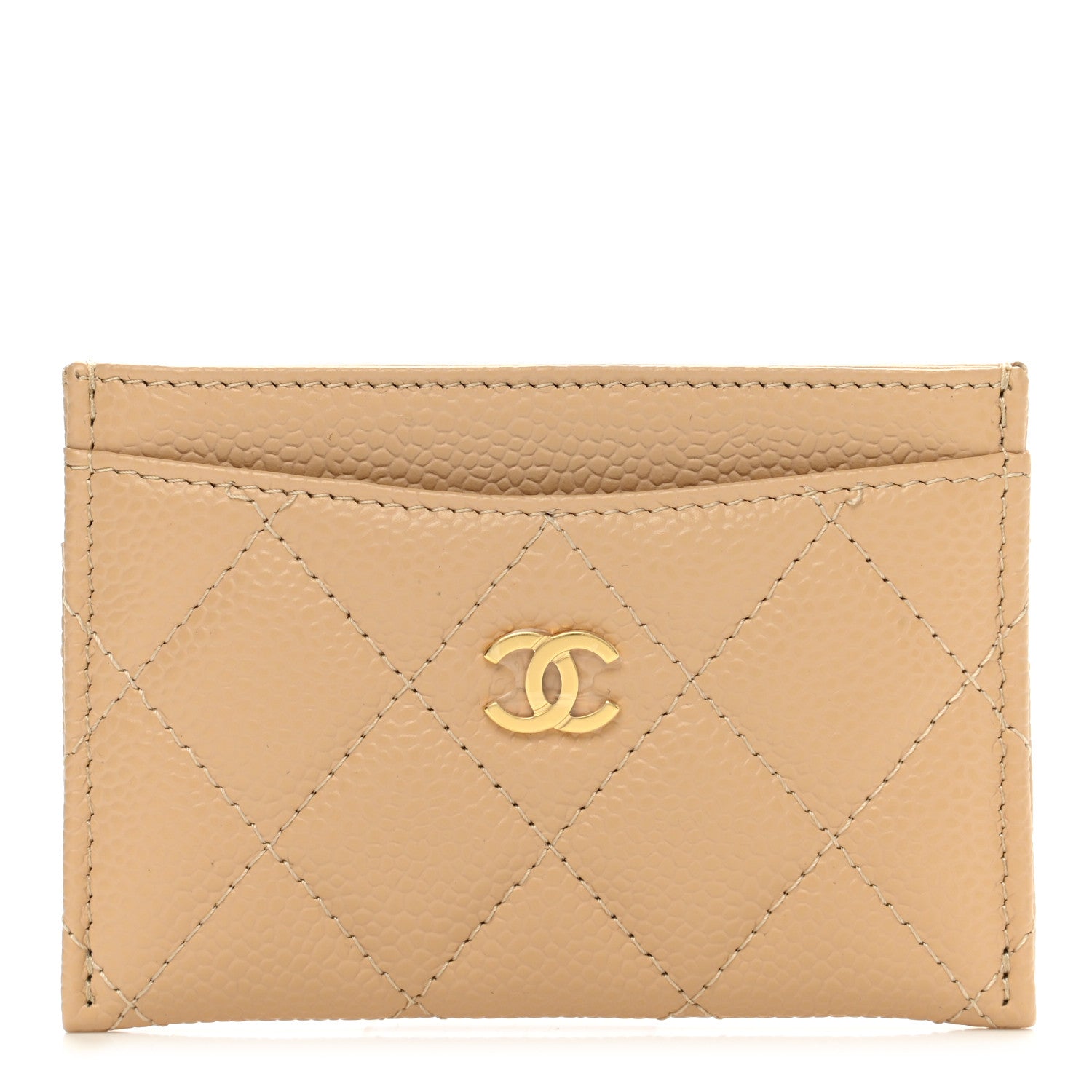 Chanel Caviar Quilted Card Holder Beige 1 of 9