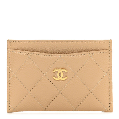 Chanel Caviar Quilted Card Holder Beige 1 of 9