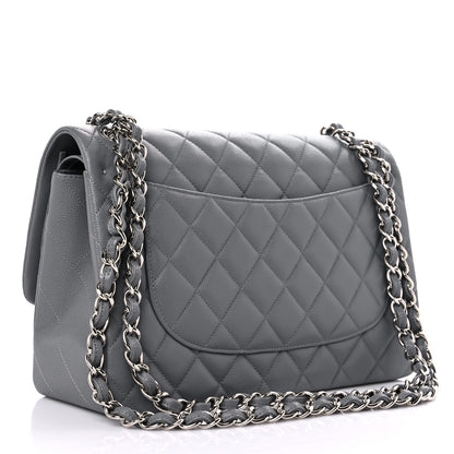 Chanel Caviar Quilted Jumbo Double Flap Grey 3 of 10