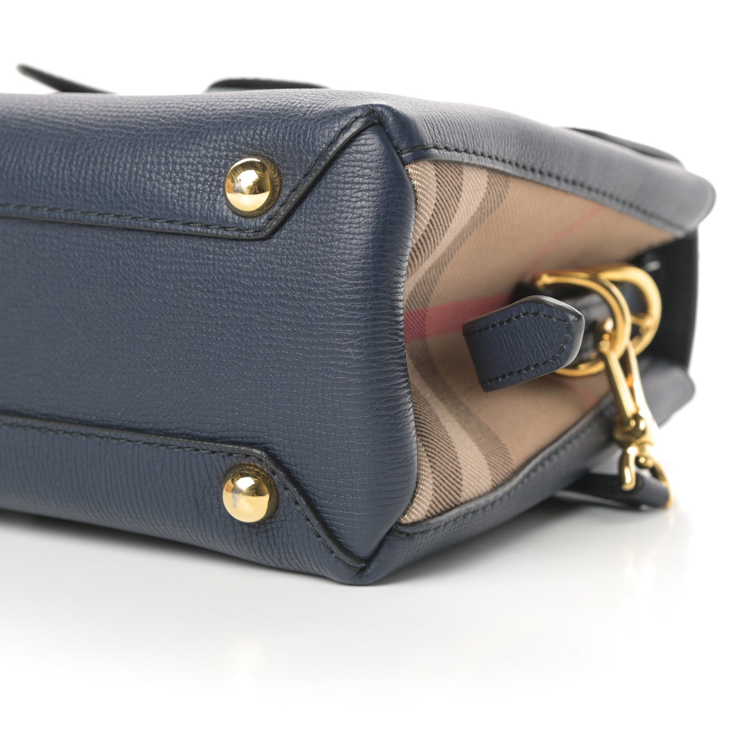 Burberry Derby Calfskin House Check Small Camberley Ink Blue 11 of 12