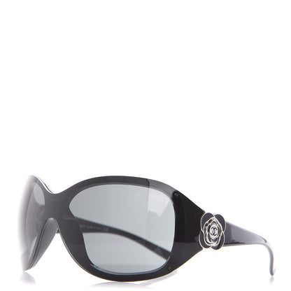 Chanel Camellia CC Sunglasses 6032 Black 1 of 8