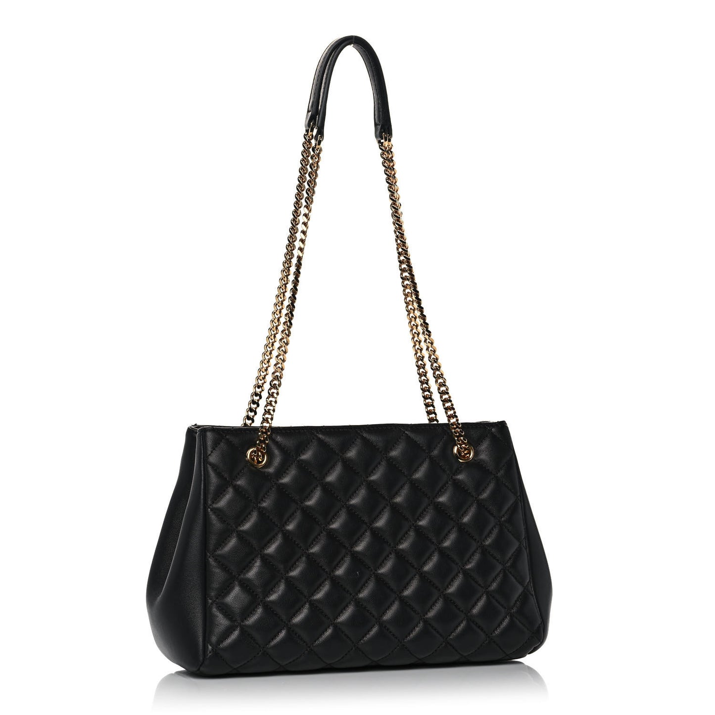 Nappa Quilted Medusa Chain Shoulder Bag Black