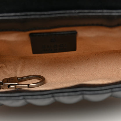 Gucci Calfskin Matelasse Aria Super Mini GG Marmont Shoulder Bag Black 5 of 10