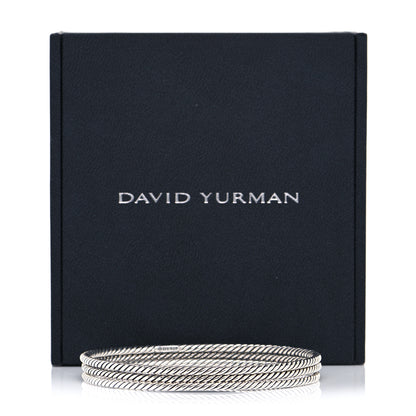 David Yurman Sterling Silver Cable Classics Bangle Bracelets Set of 3 5 of 5