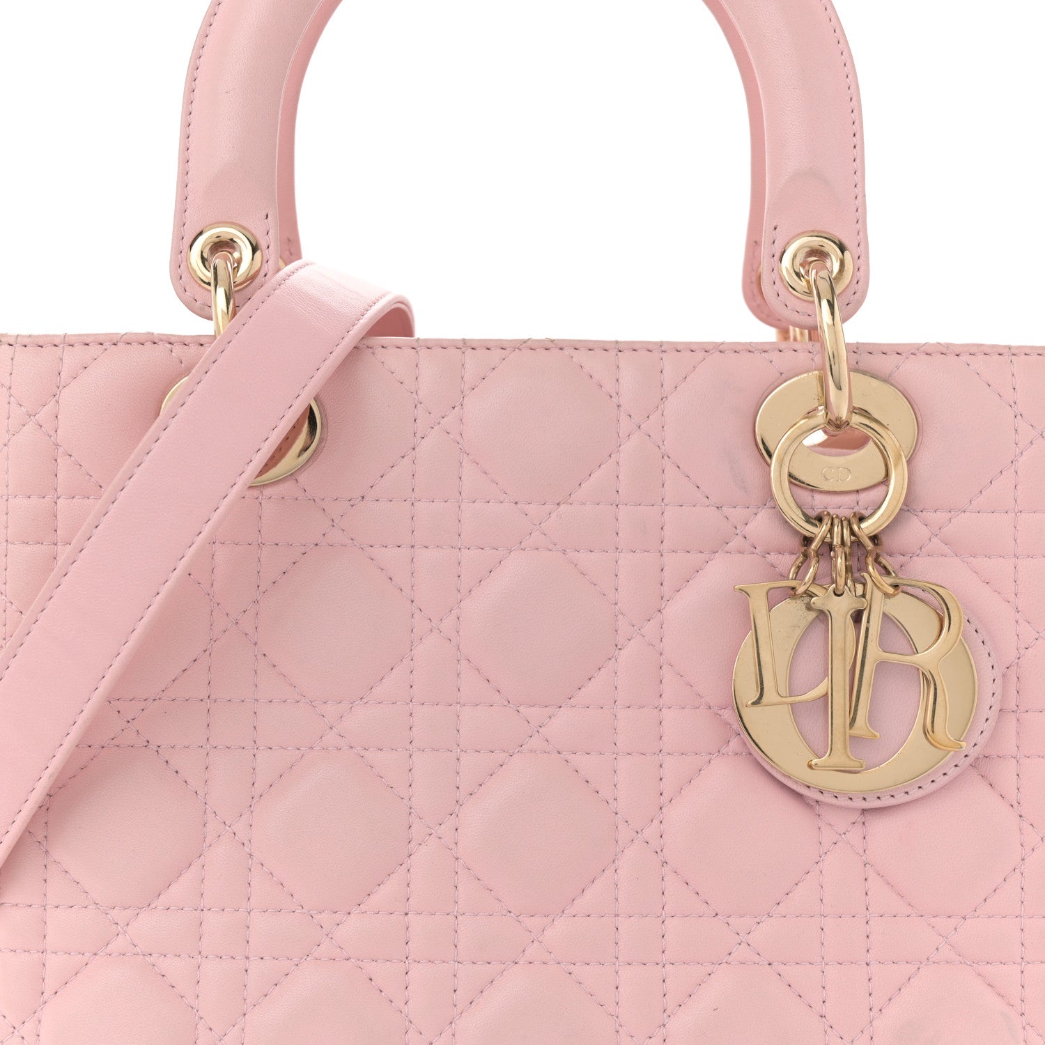 Christian Dior Lambskin Cannage Medium Lady Dior Light Pink 8 of 13