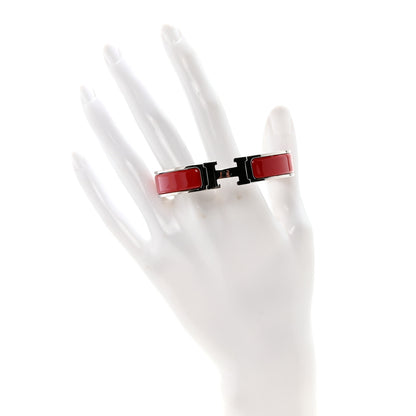 Hermes Enamel Narrow Clic Clac H Bracelet PM Rouge Amarante 2 of 5
