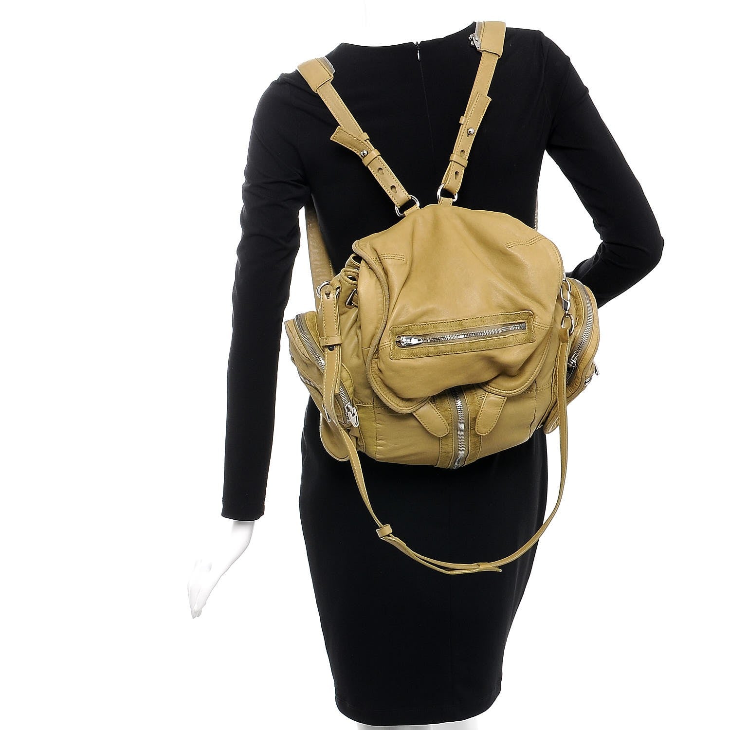 Alexander Wang Lambskin Marti Backpack Bag Green Silver Hardware 2 of 17