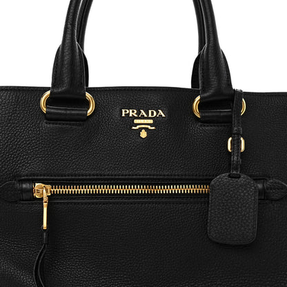 Prada Vitello Daino Shopping Satchel Black 7 of 11