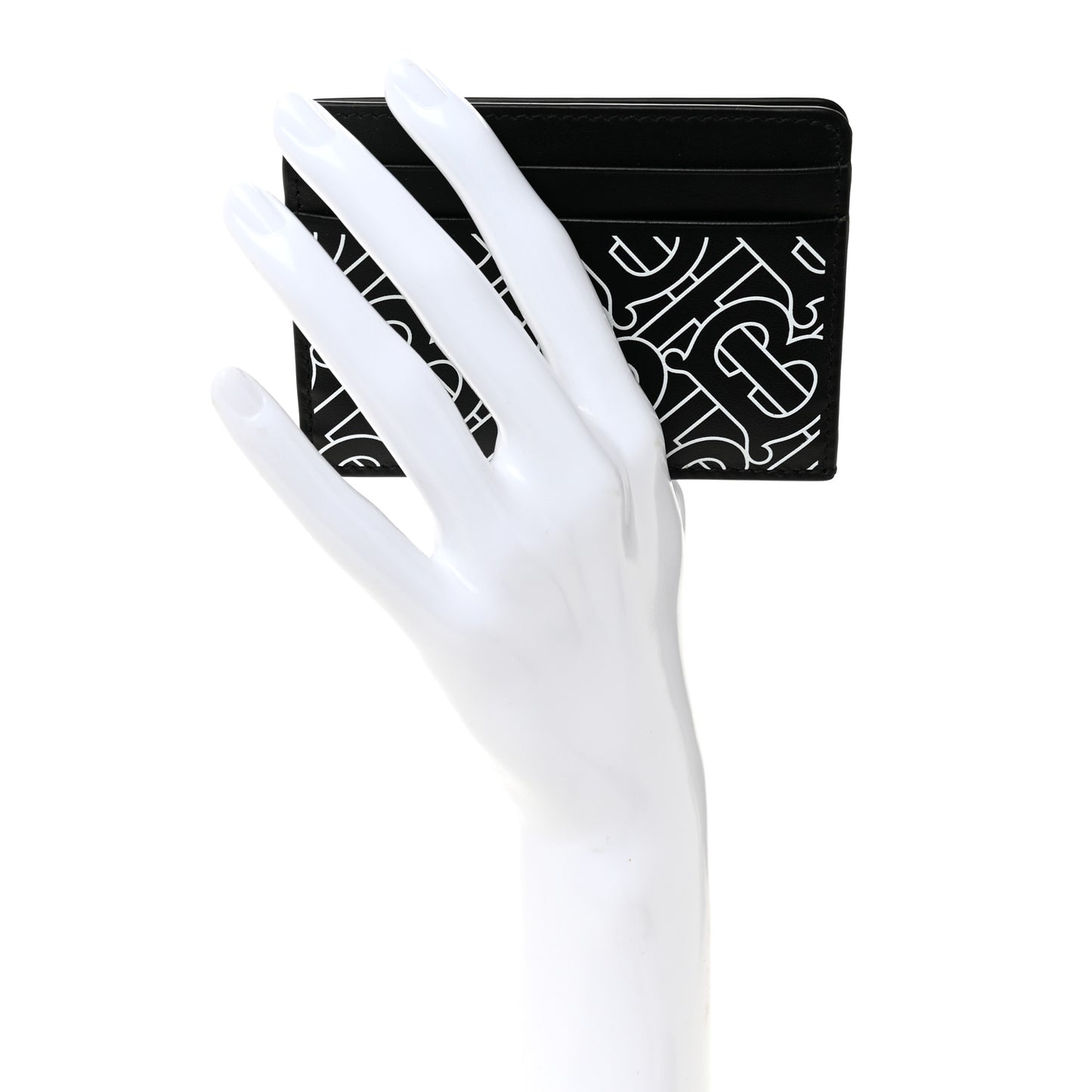 Kier TB Monogram Card Case Black White