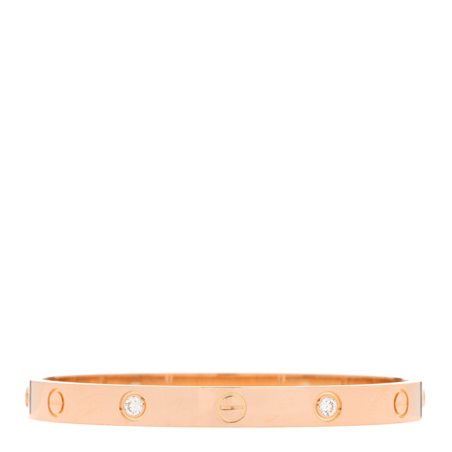 18K Pink Gold 4 Diamond LOVE Bracelet 17